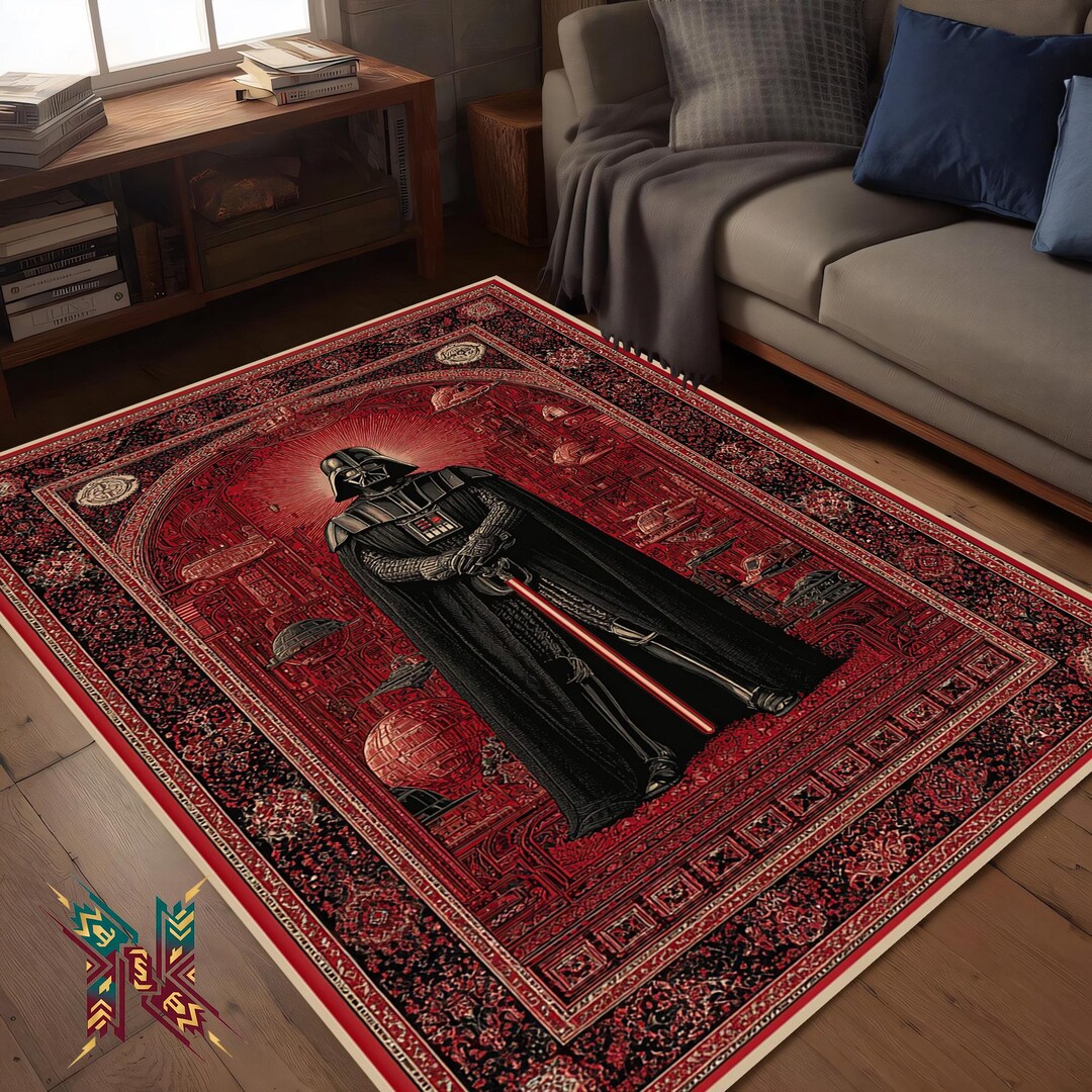 Dark Sci Fi Villain Area Rug Red Gothic Design - Etsy