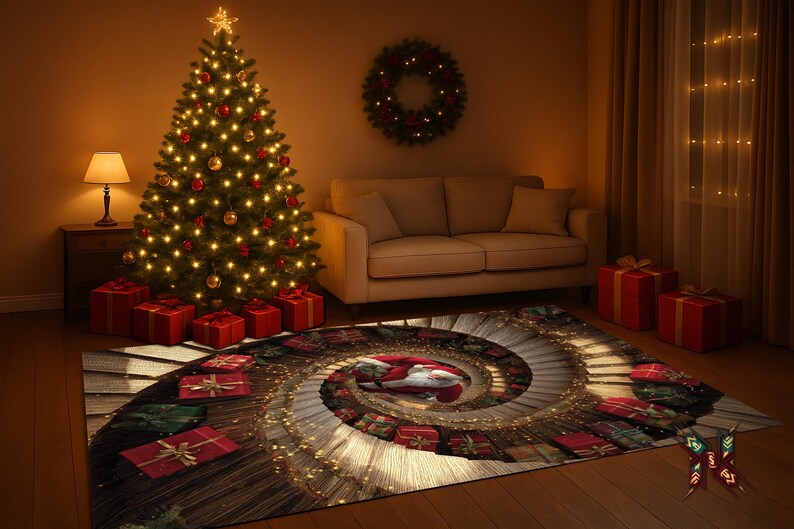 3D Christmas Tree 135 Non Slip Rug Mat