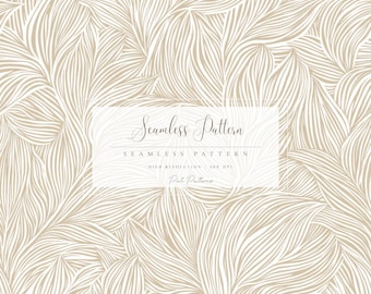 Motivo senza soluzione di continuità con foglie beige, carta digitale botanica minimalista, carta da parati moderna neutra, elegante sfondo naturale
