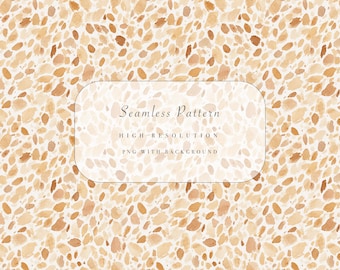 Motivo acquerello beige senza soluzione di continuità, macchie astratte autunnali PNG, download rapido, uso commerciale, accogliente sfondo autunnale per lavoretti per bambini
