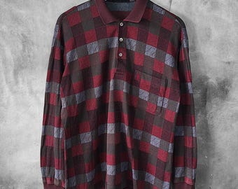 Vintage Ysl Yves Saint Laurent Mens Longsleeve Polo Shirt