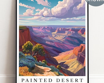 Personalised Painted Desert Print, Custom Arizona Travel Poster, Southwest Landscape Art