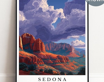 Personalised Sedona Arizona Landscape Print, Red Rock Desert Wall Art