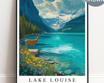 Personalised Lake Louise Wall Art, Banff National Park Print, Canadian Rockies Decor