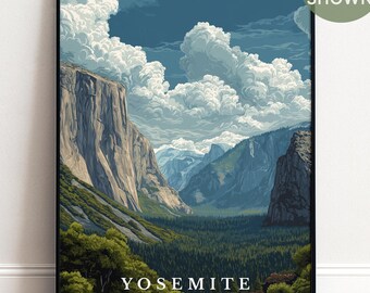 Personalised Yosemite National Park Vintage Poster | Custom Landscape Wall Art