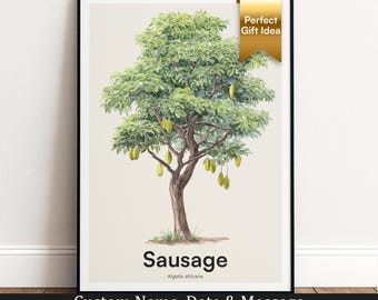 Sausage Tree Print | Botanical Wall Art | Personalised Gift | Nature Wall Decor