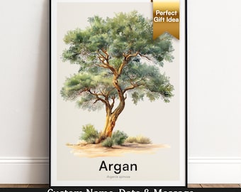 Argan Tree Print | Botanical Wall Art | Personalised Gift | Nature Wall Decor