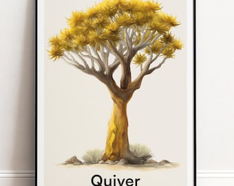 Köcherbaum Poster | Botanische Wandkunst | Personalisiertes Geschenk Natur-Wand-Dekor