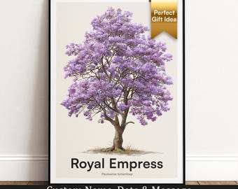 Royal Empress Tree Print | Botanical Wall Art | Personalised Gift | Nature Wall Decor