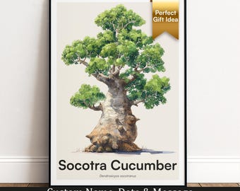 Socotra Cucumber Tree Print | Botanical Wall Art | Personalised Gift | Nature Wall Decor