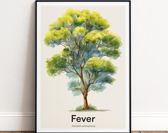 Fever Tree Print | Botanical Wall Art | Personalised or Minimal Poster | Nature Gift