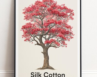 Silk Cotton Tree Print | Botanical Wall Art | Personalised Gift | Nature Wall Decor