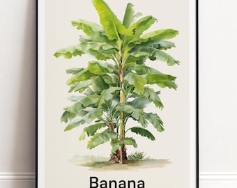 Bananenbaum Print | Botanische Wandkunst | Personalisiertes Geschenk Natur-Wand-Dekor