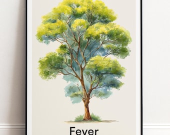 Fieberbaum Poster | Botanische Wandkunst | Personalisiertes Geschenk Natur-Wand-Dekor