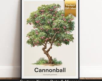 Cannonball Tree Print | Botanical Wall Art | Personalised Gift | Nature Wall Decor