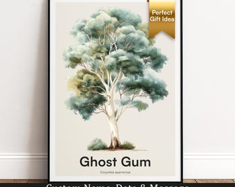 Ghost Gum Tree Print | Botanical Wall Art | Personalised Gift | Nature Wall Decor