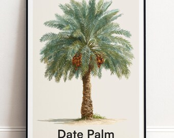 Datum Palme Druck | Botanische Wandkunst | Personalisiertes Geschenk Natur-Wand-Dekor