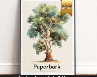 Paperbark Tree Print | Botanical Wall Art | Personalised Gift | Nature Wall Decor