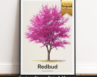 Redbud Tree Print | Botanical Wall Art | Personalised Gift | Nature Wall Decor