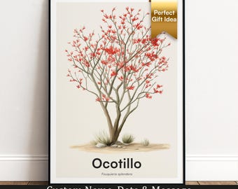 Ocotillo Tree Print | Botanical Wall Art | Personalised Gift | Nature Wall Decor