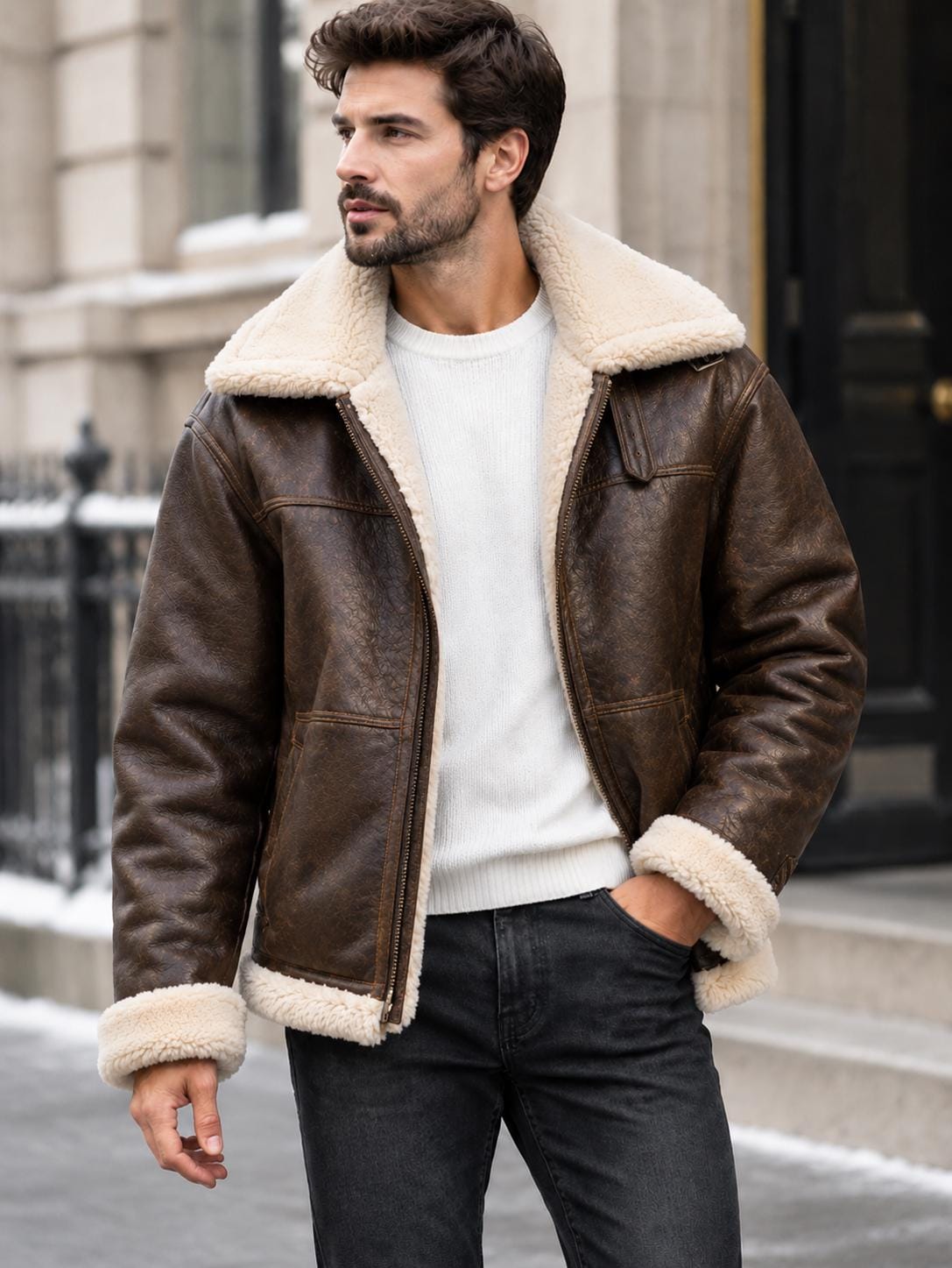Leather sheep jacket - Etsy 日本