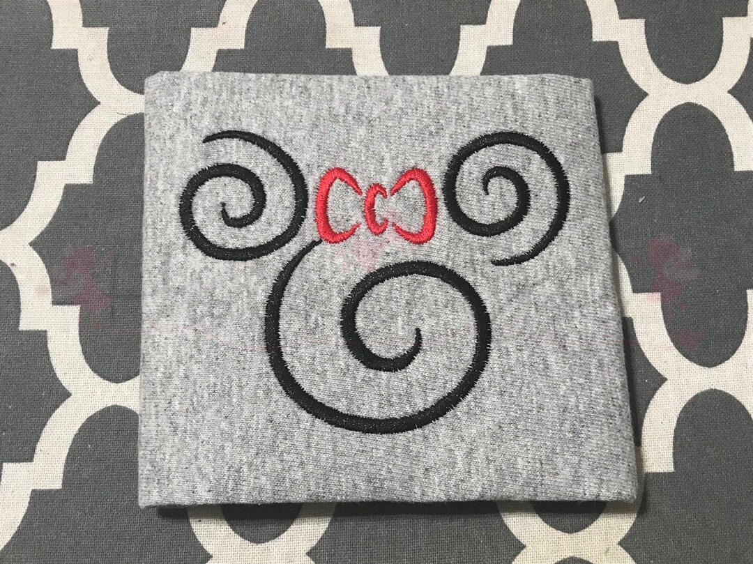 Swirl Minnie Mouse Head Custom Personalized Embroidery Adult and Plus ...