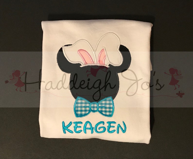 Easter Bunny Mr Mouse head personalized Adult and Plus Size shirt image 2