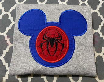 Spiderman Mr Mouse cabeza aplique personalizado Camisa para adultos y tallas grandes