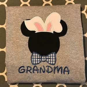 Easter Bunny Mr Mouse head personalized Adult and Plus Size shirt image 3