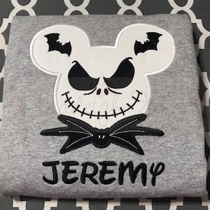 Jack Mr Mouse Head personalized applique Childrens Kids Toddler shirt