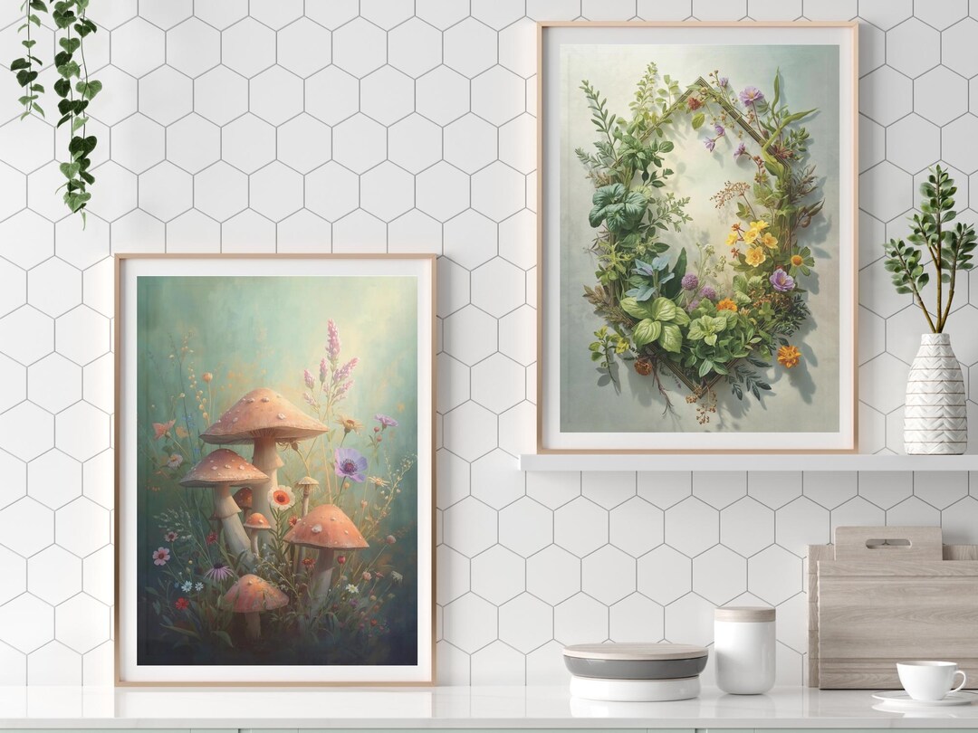 kitchen wall decor art prints - botanical prints -... Botanical Kitchen Wall Art – Set 3 Painting Print (digital Download) - Etsy