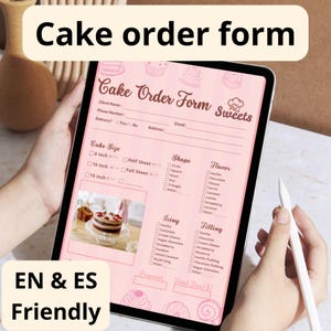 Editable Cake Order Form Template | Bakery Counter Order Sheet | In Store Custom Cake Form US Letter Canva