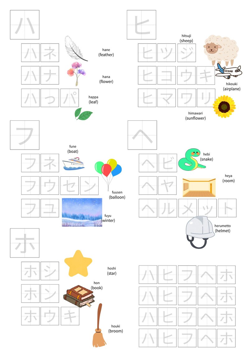 Katakana Worksheet Printable | Japanese Alphabet Practice | Handwriting ...