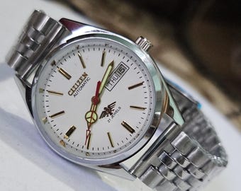 Vintage CITIZEN 21 Jewels Automatic Day Date Japan Made Watch