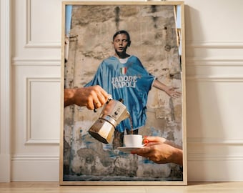 Napoli Espresso Poster | Italian Coffee Wall Art | Vintage Cafe Print | Mediterranean Kitchen Decor | Italy Travel Art | Foodie Gift