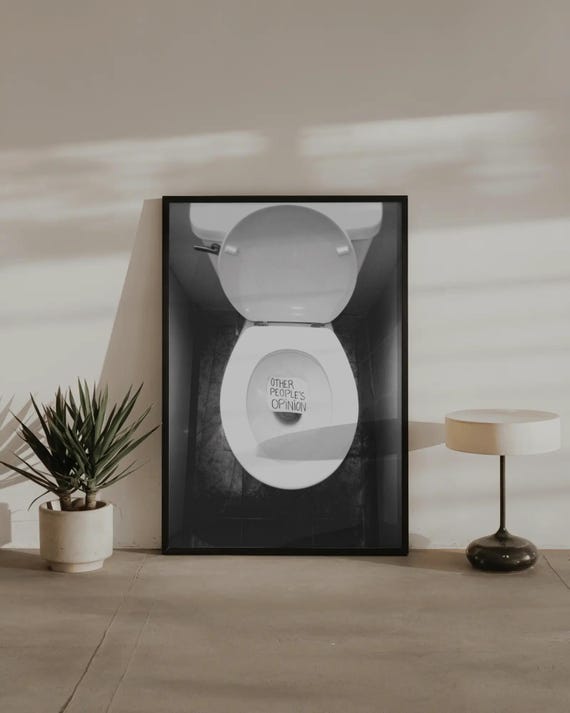Other Peoples Opinion Toilet Poster | Funny Bathroom Wall Art | Self Confidence Quote | Sarcastic Print | Powder Room Gag Gift