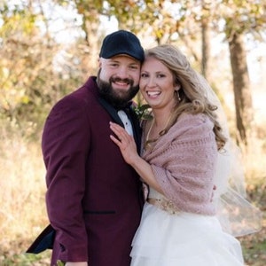Mauve Bridal Shawl: Rose Pink Wedding Wrap with Mohair & Wool
