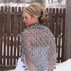 Handmade Crochet Bridal Shawl: Mohair Wedding Wrap