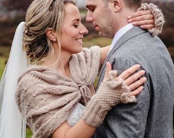 Bridal Fingerless Gloves: Mohair Blend Winter Wedding Mittens