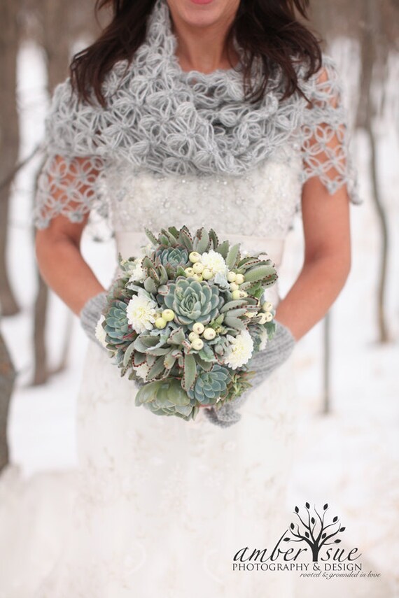Wedding Wrap Grey Shawl Bridal Bolero Winter Wedding Shawl Etsy