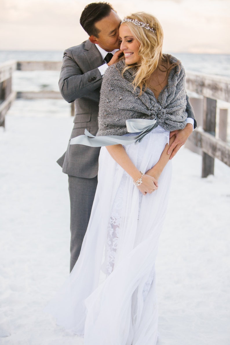 Wedding shawl for bride and bridesmaids, bridal shawl, bridal shrugs and boleros, winter wedding wrap and shawl, lace bridal shawl, wrap image 1