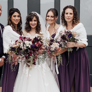 Chal de novia color champán, chal de dama de honor, chal de boda de invierno, chal de lana de mohair para novia y dama de honor, chal para vestido de novia, chal de novia