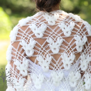 Ivory Wedding Shawl: Bridal Cover-Up with Mohair Blend