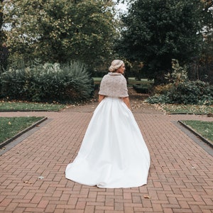Beige Mohair Bridal Shawl: Handmade Wedding Wrap image 2