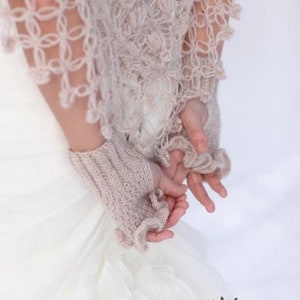 Wedding shawl,bridal shawl,shawl for bride and bridesmaids,bolero,bridal shrug,winter wedding shawl,ivory shawl,bridal coverup,bridal wrap image 8