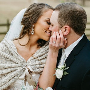 Beige Mohair Bridal Shawl: Handmade Wedding Wrap image 3