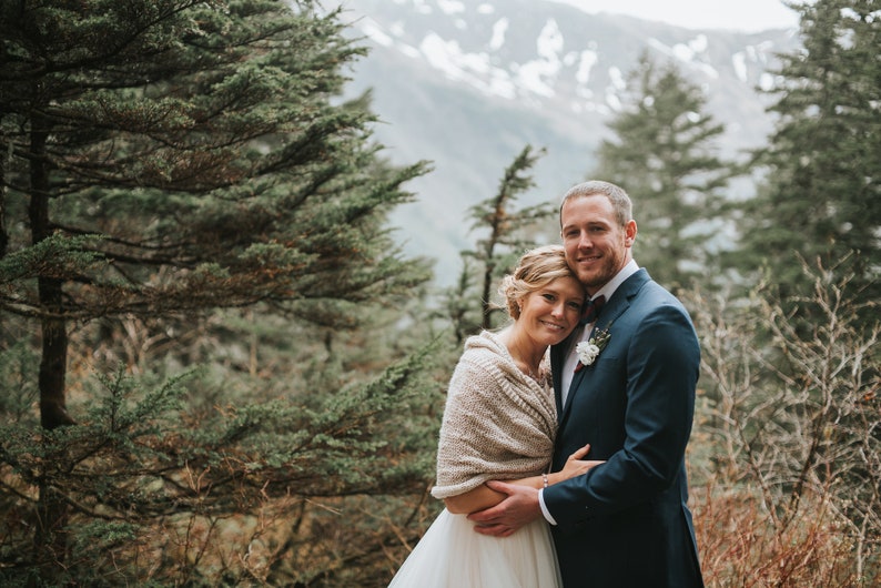 Beige Mohair Bridal Shawl: Handmade Wedding Wrap image 5