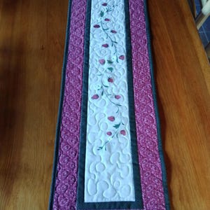 painted strawberry table runner