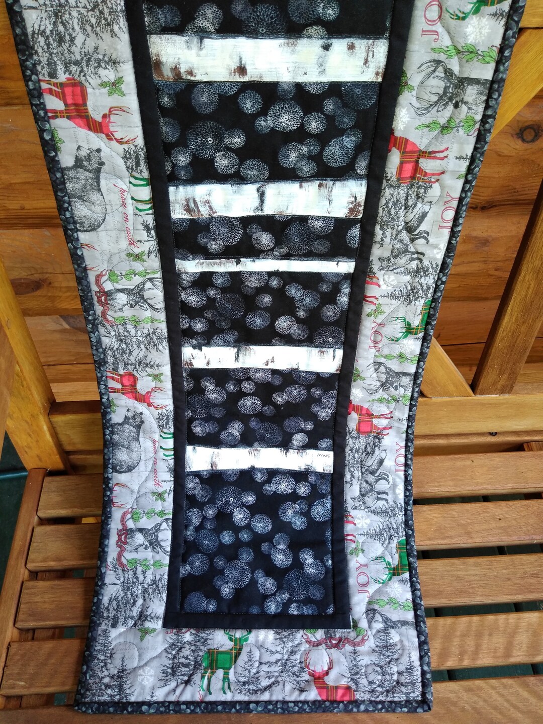 Quilted Hand Painted Table Runner With Birch Trees Etsy