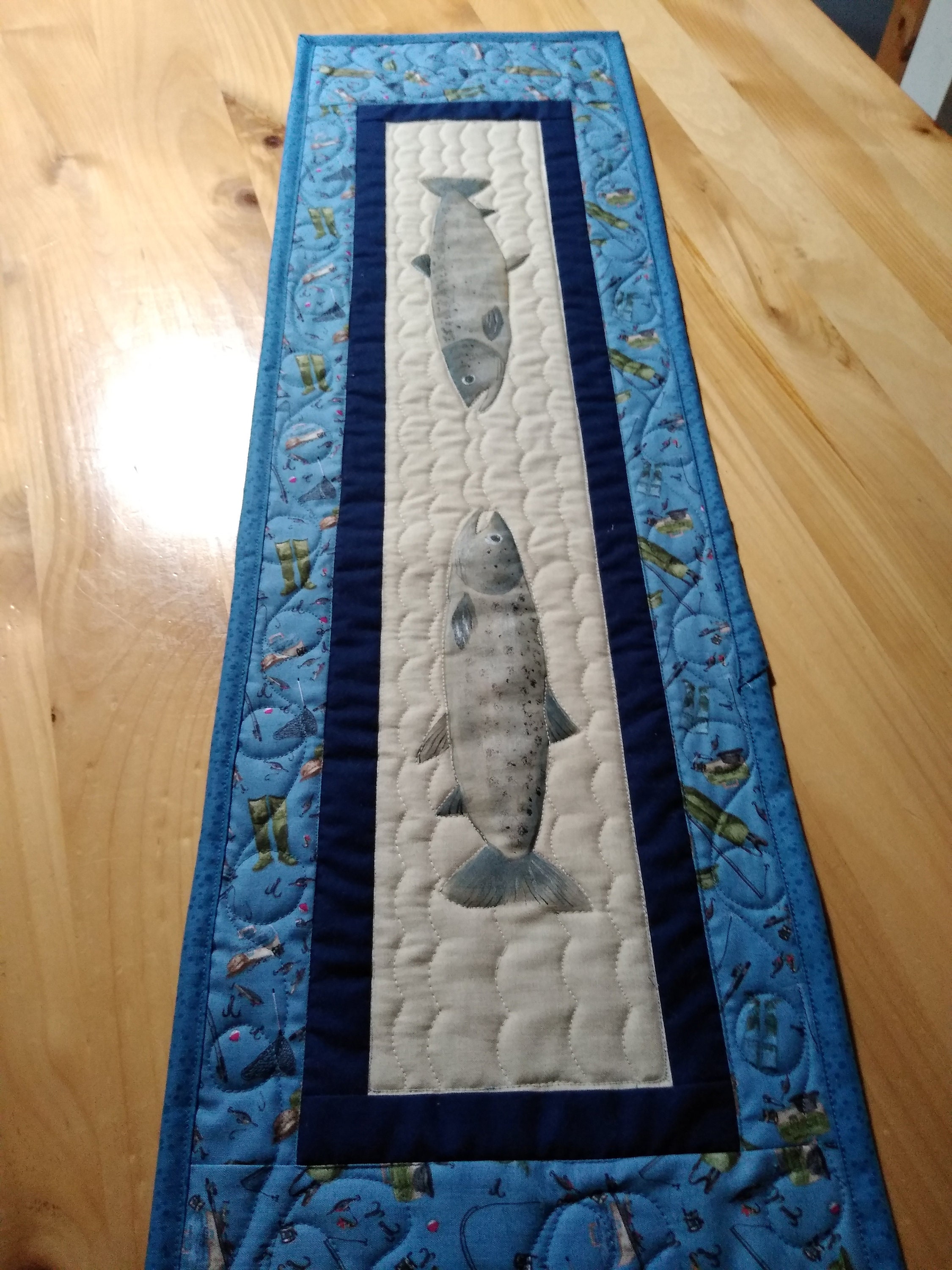 Quilted Fish Table Runner - Etsy